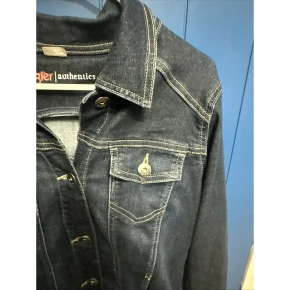 Wrangler Women's Jean Style Jacket Size M Dark Wash Country Western Cowgirl - Picture 4 of 13